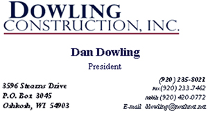 Dan Dowling's Business Card.